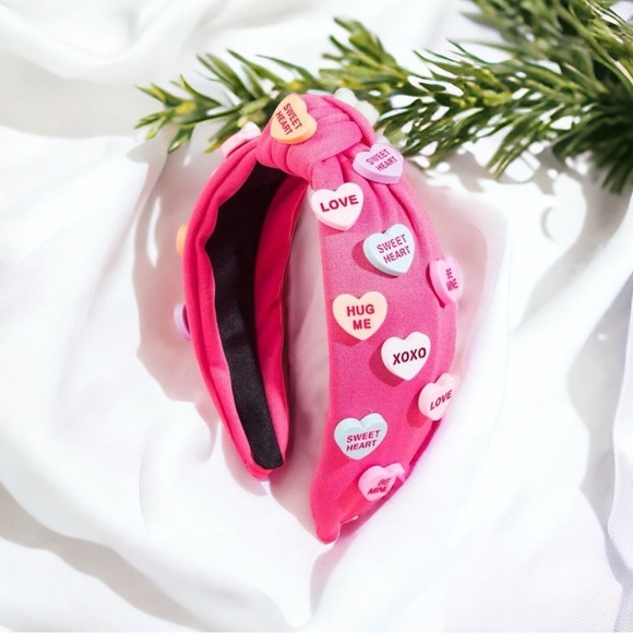 Brand New Valentine's Day Headbands - Adorned with Conversation Hearts, 5 Colors - Picture 7 of 14